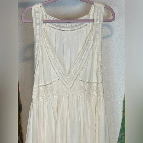 Free People Carla Lace Dress Deep-V Ivory Never Worn Size Small - Picture 13 of 15